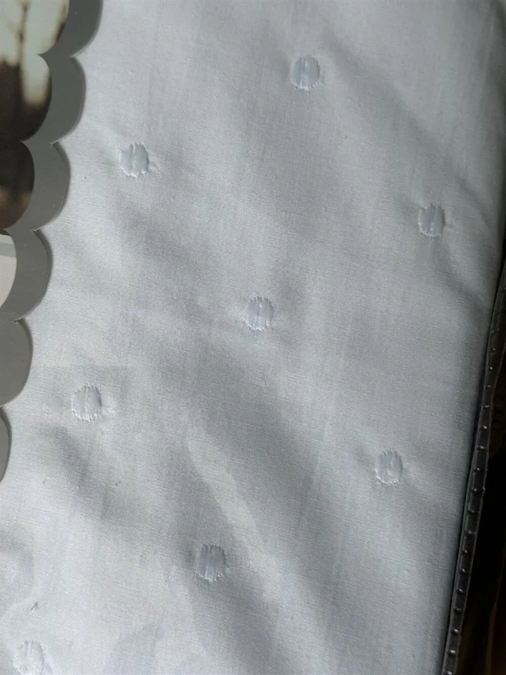 1998 Martha Stewart Full Queen Duvet Cover Embroidered Cotton Dots